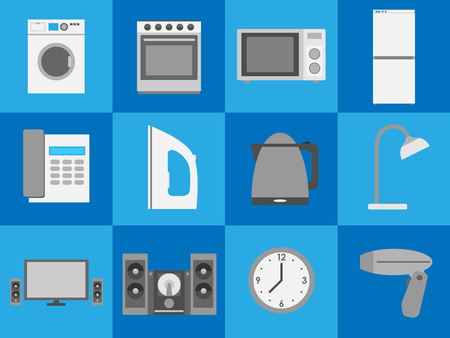 Home appliances, electronics, icon setのイラスト素材