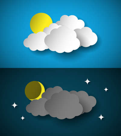 Day and Night illustration, Vector EPS 10.のイラスト素材