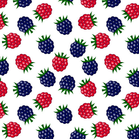 Blackberry and raspberry pattern