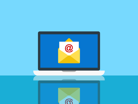 Mail symbol on computer screenのイラスト素材