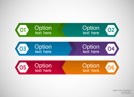 Six menu bars template with optional textのイラスト素材