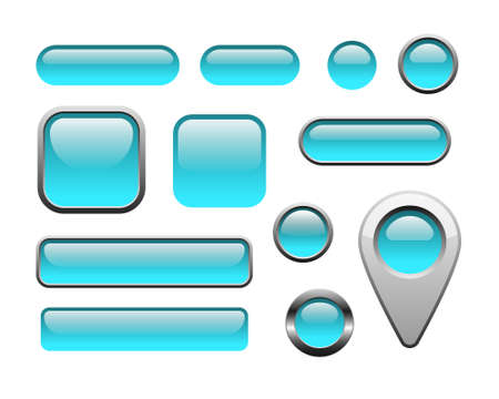 Glossy and metallic web buttons for internet and appsのイラスト素材