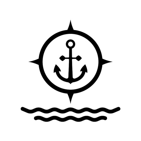 Sailing anchor icon, nautical symbolのイラスト素材