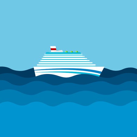 Cruising ship, big travel boatのイラスト素材