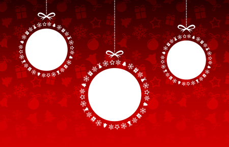 Christmas balls on abstract background, New Year decoration elementsのイラスト素材