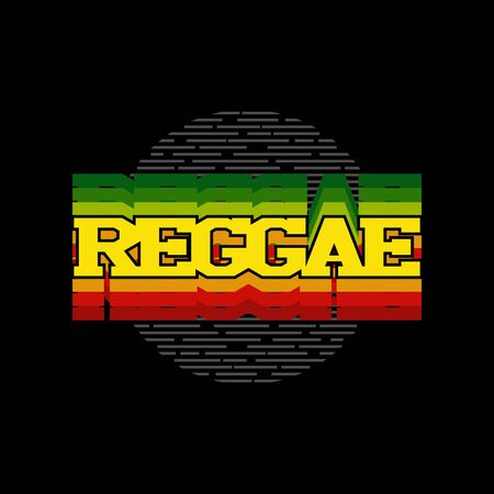 Reggae True Love, black background, graphic art design elementのイラスト素材