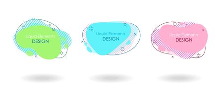 Liquid geometric splash shapes, flat design banner set. For use in logo, sale, promotion. Vector EPS10.のイラスト素材