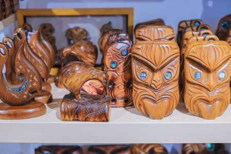 CHRISTCHURCH , NEW ZEALAND - DECEMBER 19 ,2017 : New zealand wooden craft for sale in souvenir shop.のeditorial素材