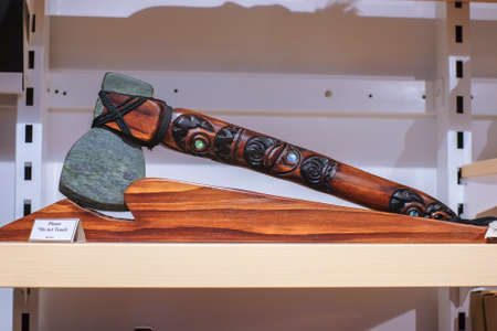 CHRISTCHURCH , NEW ZEALAND - DECEMBER 19 ,2017 : New zealand wooden craft for sale in DF Souvenir shop.のeditorial素材