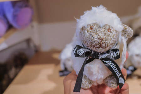 Christchurch, New Zealand â December 19th, 2017 : Sheep souvenir in DP Souvenir shop in Christchurch, New Zealand.のeditorial素材
