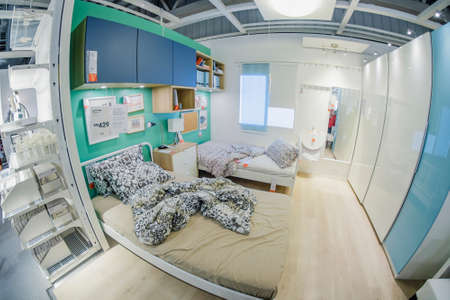 Kuala Lumpur, Malaysia  September 24th,  2017: Ikea store interior in Kuala Lumpur, Malaysia. Interior view of furniture room inside IKEA store. IKEA is the world's largest furniture retailer.のeditorial素材
