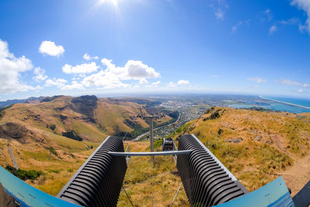 Christchurch, New Zealand â€“ December 14th ,2017 : Beautiful scenery from Christchurch Gondola...