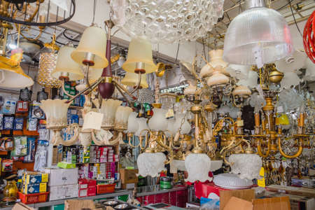 Kuantan, Malaysia - February 19th ,2018 : Variety of different kinds of chandelier in lamp shop.のeditorial素材
