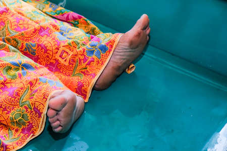 Muadzam Shah, Malaysia - March 11th, 2018: Instructors make the demonstration of the steps of bathing the corpses to prepare it for burial, in accordance with Islamic custom in the corpses management courseのeditorial素材