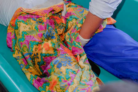 Muadzam Shah, Malaysia - March 11th, 2018: Instructors make the demonstration of the steps of bathing the corpses to prepare it for burial, in accordance with Islamic custom in the corpses management courseのeditorial素材