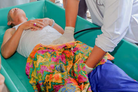 Muadzam Shah, Malaysia - March 11th, 2018: Instructors make the demonstration of the steps of bathing the corpses to prepare it for burial, in accordance with Islamic custom in the corpses management courseのeditorial素材