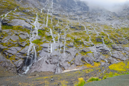 Landscape along Milford Sound highway, Fiordland National Park, New Zealand