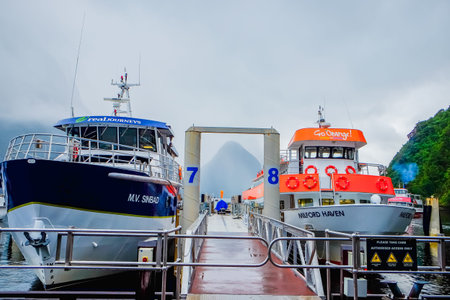 Mildford Sound, New Zealand â€“ December 17th, 2017 :  Scenery of Milford Sound port cruise,...
