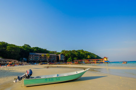 Pulau Perhentian, Terengganu - August 14th, 2018  : Beautiful view of small Perhentian Island with...