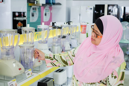 Segamat, Malaysia - June 22th, 2018 : Various brands of ablender  at electronic department in...