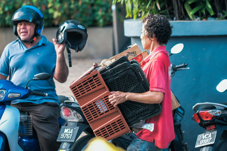 Kuala Lumpur, Malaysia - December 2nd, 2019 :  Street sellers of Pasar Chow Kit , KUALA LUMPUR