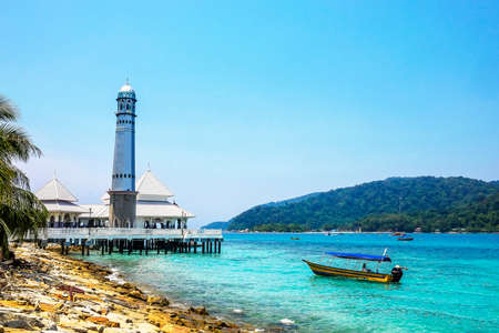 Masjid Besar Mosque on the Perhentian Islands in Malaysiaの写真素材