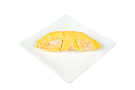 Durian king of fruit isolated on white backgroundの写真素材