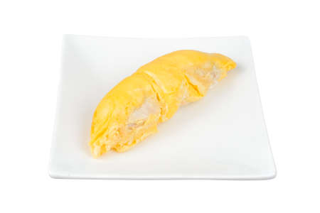 Durian king of fruit isolated on white backgroundの写真素材