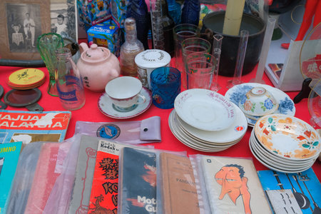 Ipoh, Malaysia - January 17th, 2021 : Vintage items   for sale at Pasar Karat Loken or Ipoh Memory...