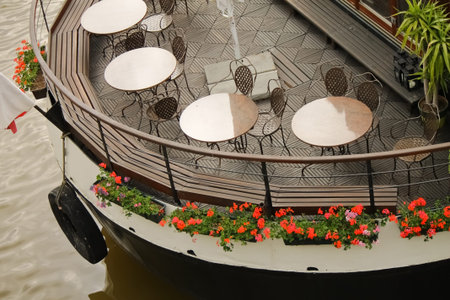 Cafe on board of ship