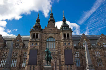 Main facade of Nordic museum in Stockholmのeditorial素材