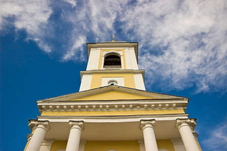 High Bell tower. Grand Cathedral of The Dormition. Russian orthodox church, Myshkinの写真素材