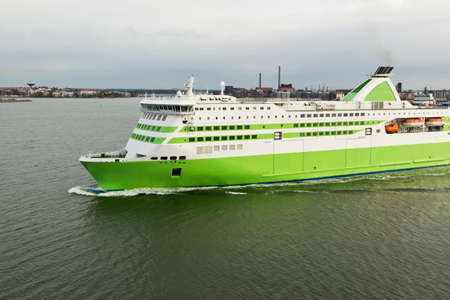 Ferry goes at the morning from Helsinki into Baltic seaのeditorial素材