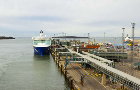 Ferry at the port of Helsinki, Finlandのeditorial素材