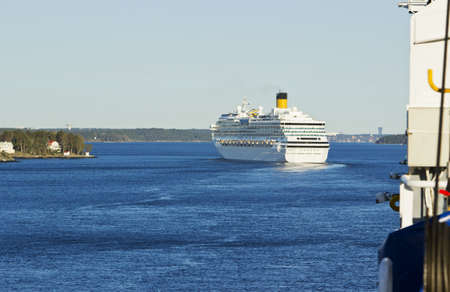 Regular cruise ship in Baltic seaのeditorial素材