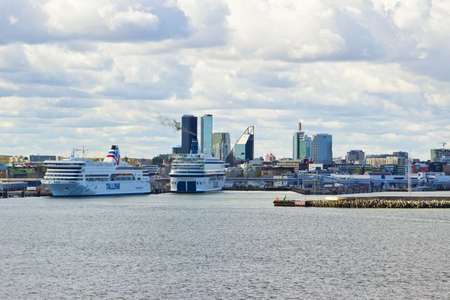 Ferry at the port of Tallinn near Old Town, Estoniaのeditorial素材