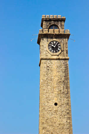 Old clock tower in Galle Fort Sri Lanka. Vertical imageの写真素材