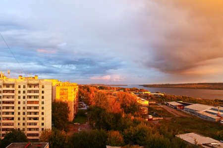 Beautiful cityscape sunsetの写真素材