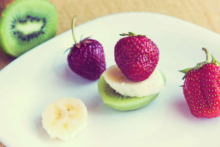 Fresh fruits and strawberriesの写真素材