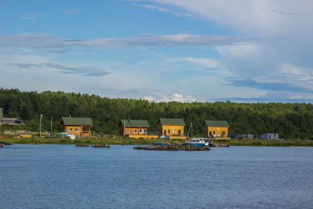 Riverbank rural landscapeの写真素材