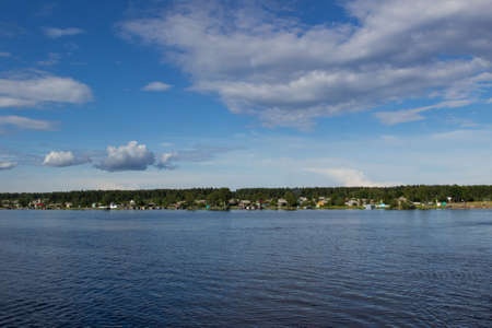 Riverbank rural landscapeの写真素材