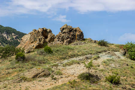 South Crimea coastline landscape. Karadag volcanoの写真素材