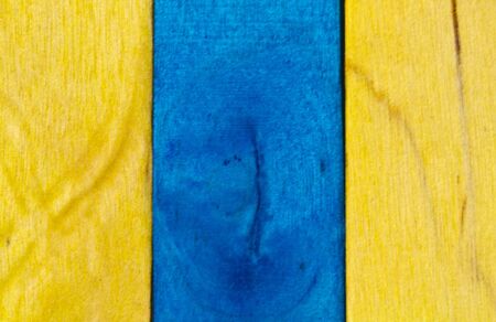 blue and yellow wood backgroundの写真素材