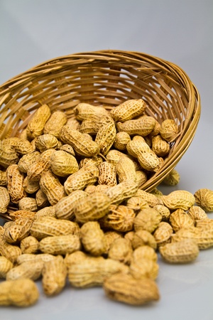 Peanut and Rattan Basketの写真素材