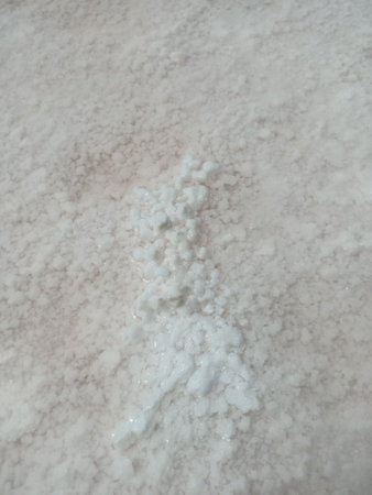 Salt lake with pink colorの写真素材