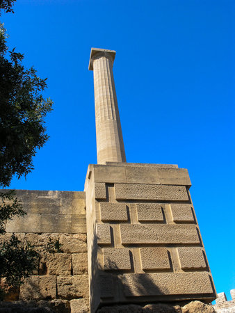 Ruins of ancient Greek city in Rodos city