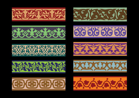 Set of Traditional Arabic Bordersのイラスト素材
