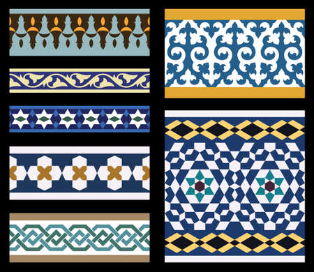 Set of Traditional Arabic Bordersのイラスト素材