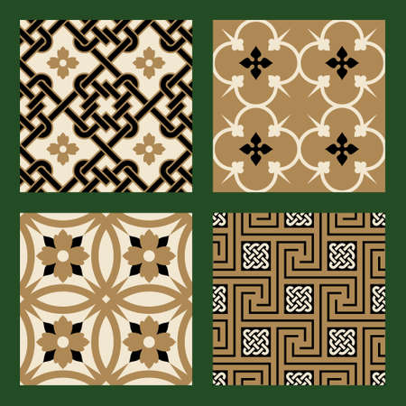 Victorian Seamless Patterns Setのイラスト素材