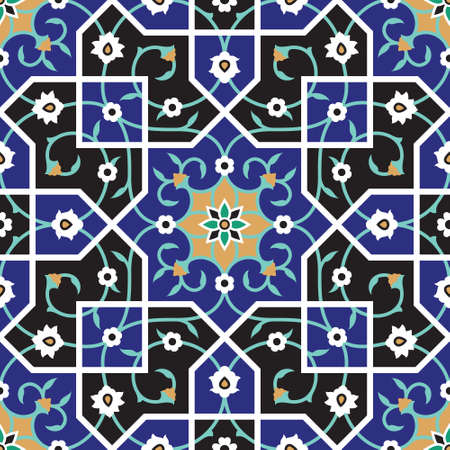 Arabic Floral Seamless Pattern. Traditional Arabic Islamic Pattern. Mosque decoration element.のイラスト素材